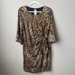Stella & Julie Dress Women's 14W New NWT Leopard Print Office Date Night Wedding